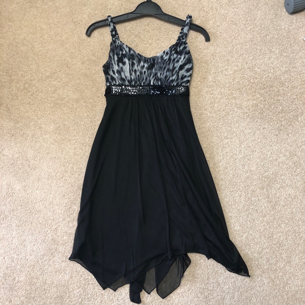 NWOT Cute Leopard Print Detail Babydoll Dress